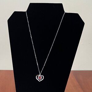 Elegant Sterling Silver Heart Pendant Necklace (NWOT)